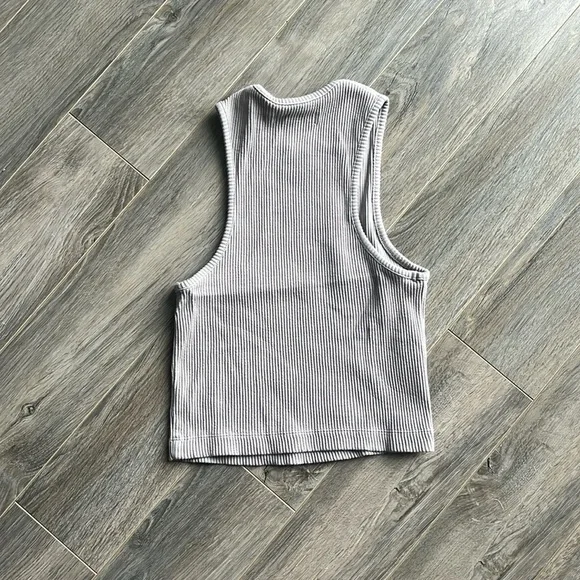 Oak + Fort Grey Ribbed Racerback Tank Top - Picture 3 of 3